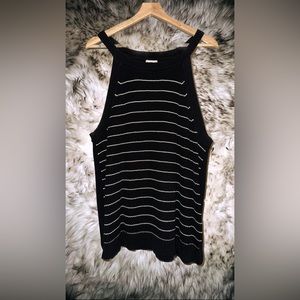 Old Navy Halter Sweater in Black and White Stripes